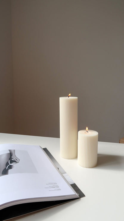 Fluted Ivory Candle