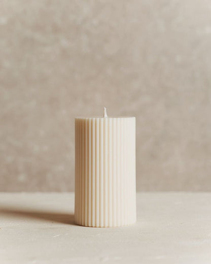 Fluted Ivory Candle